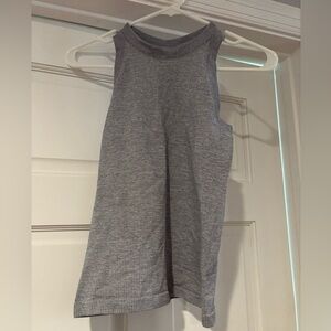 Athleta Gray Sleeveless Ribbed Racer Back Top